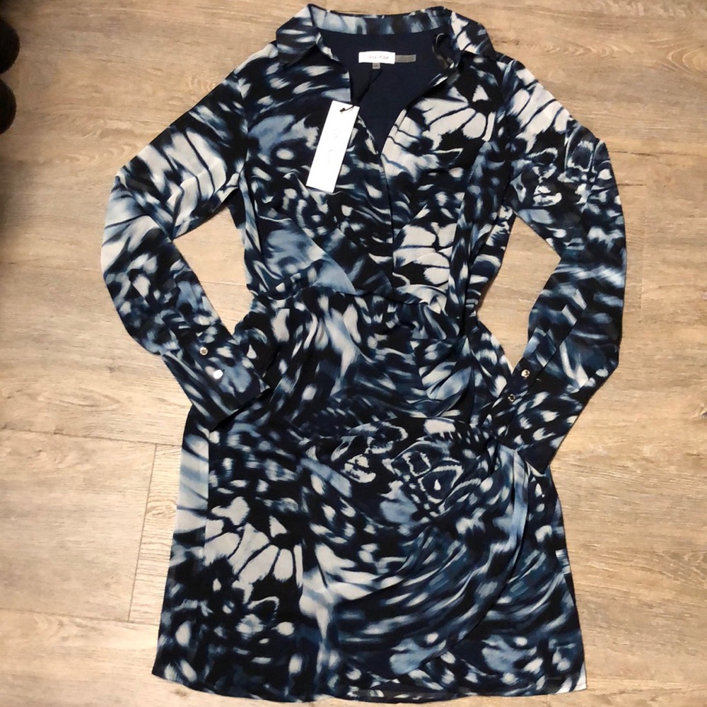 Calvin Klein Blue and White Mini Dress